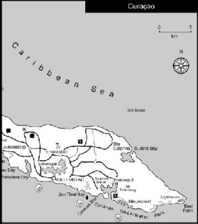 Map of Curacao